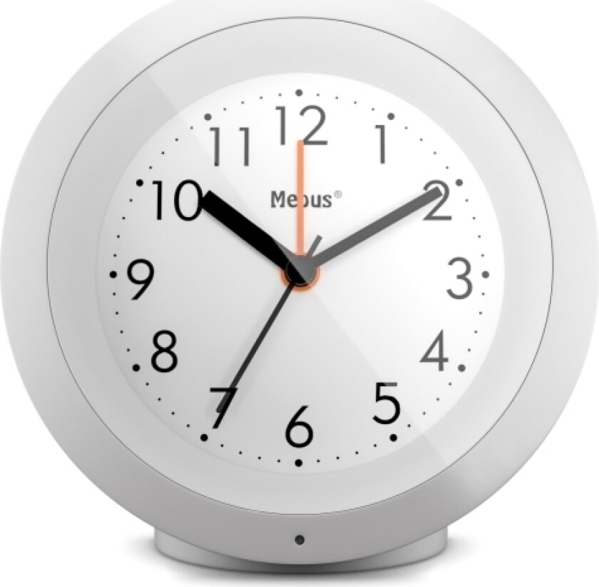 25629, Quartz vekkerklokke, Hvit, 12 timers, Analog, Batteri, AA