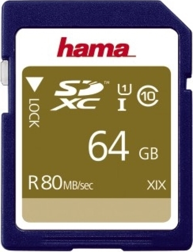 SDXC 64GB, 64 GB, SDXC, Klasse 10, UHS-I, 80 MB/s, Blå