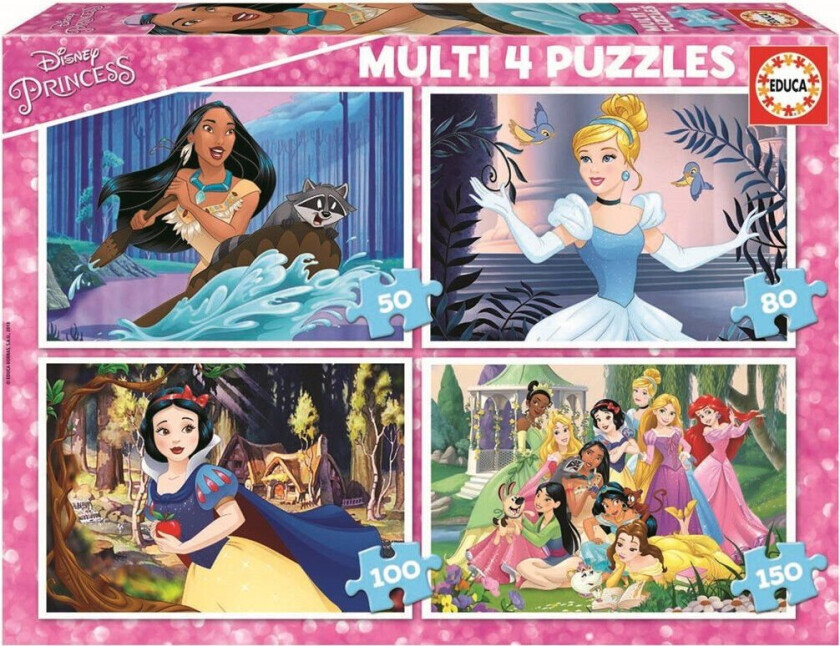 EDUCA BORRAS Disney Princess Multi puzzle 50-80-100-150pcs