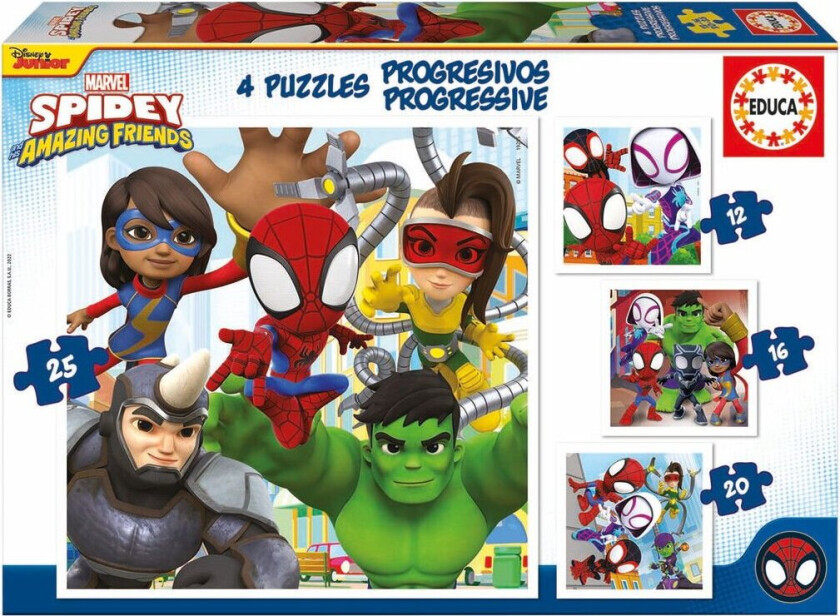 EDUCA BORRAS Marvel Spidey Amazing Friends puzzle 12-16-20-25pzs