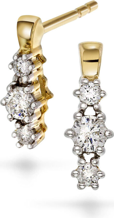 Bilde av Nora, Øredobber 375 gult gull med diamanter 0,16 ct