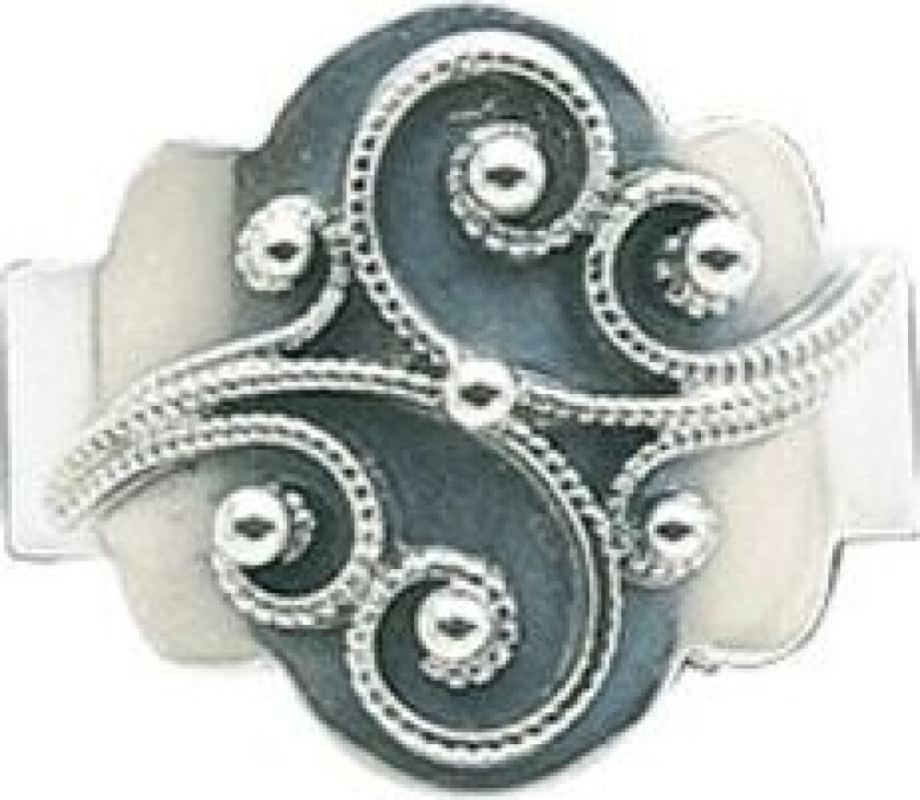 Ring i 830 oksidert sølv med filigran