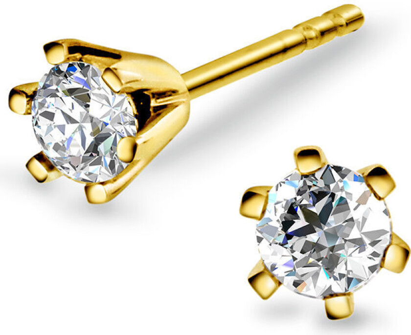 Bilde av Olivia, Øredobber i 585 gult gull med diamant 0,50 ct
