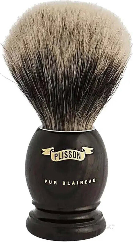 Plisson Shaving Brush, European White Badger & Ebony- Size 12