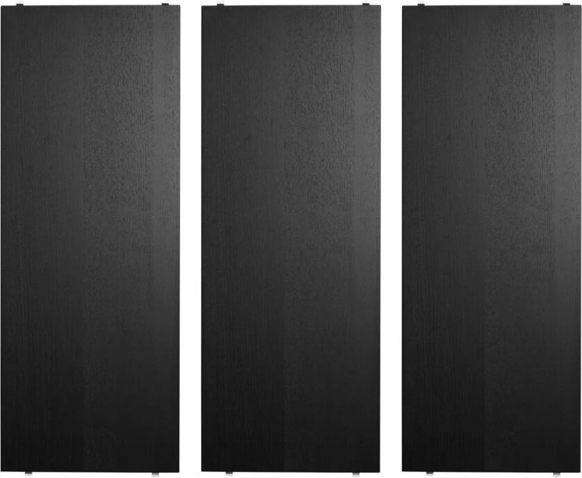 Hylle 78 x 30 cm (3-pakning) Svartbeiset Ask