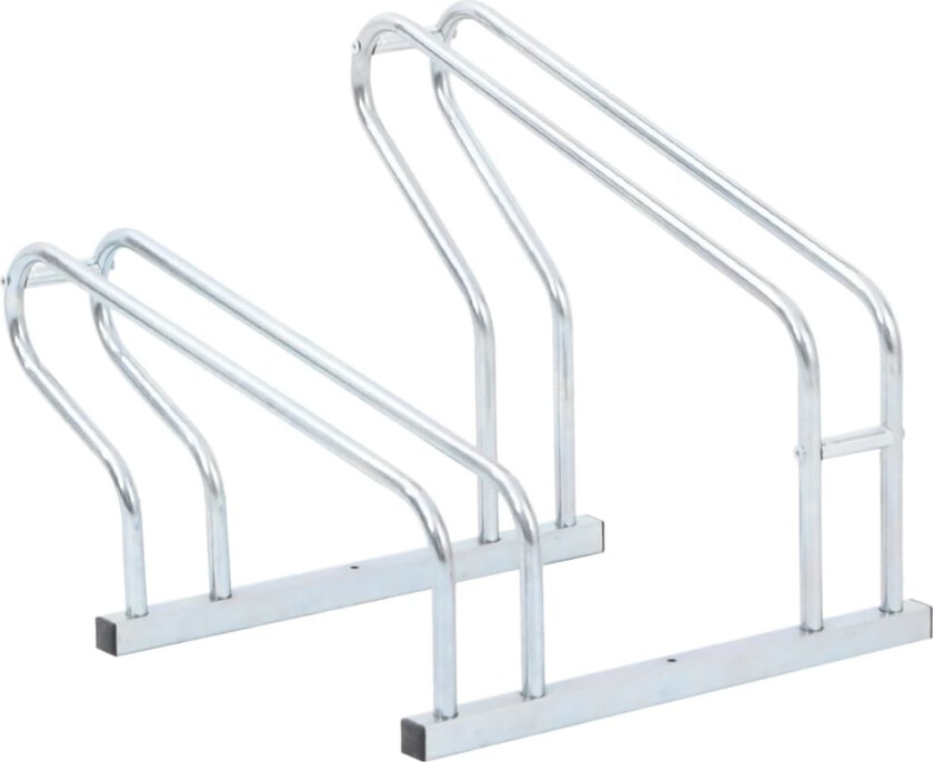 Sykkelstativ for 2 sykler gulv frittstående galvanisert stål