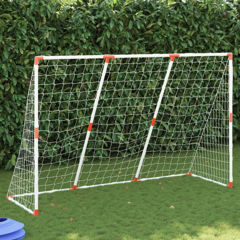 Bilde av Fotballmål for barn med baller 2-i-1 hvit 184x64x124 cm