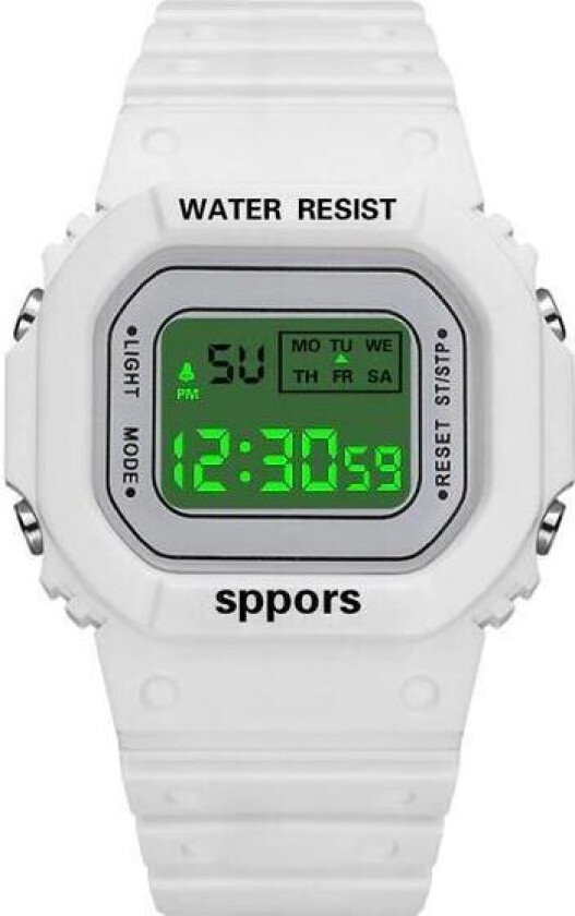 Barneklokke digitalt armbåndsur med LED belysning barn klokke