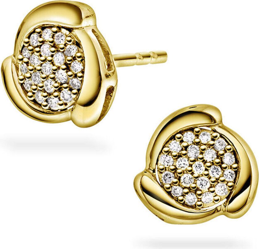 Bilde av , Øredobber i 585 gult gull med diamanter 0,12 ct
