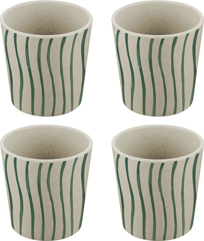 Connect kopp S 19 cl 4-pakning Monstera Stripes