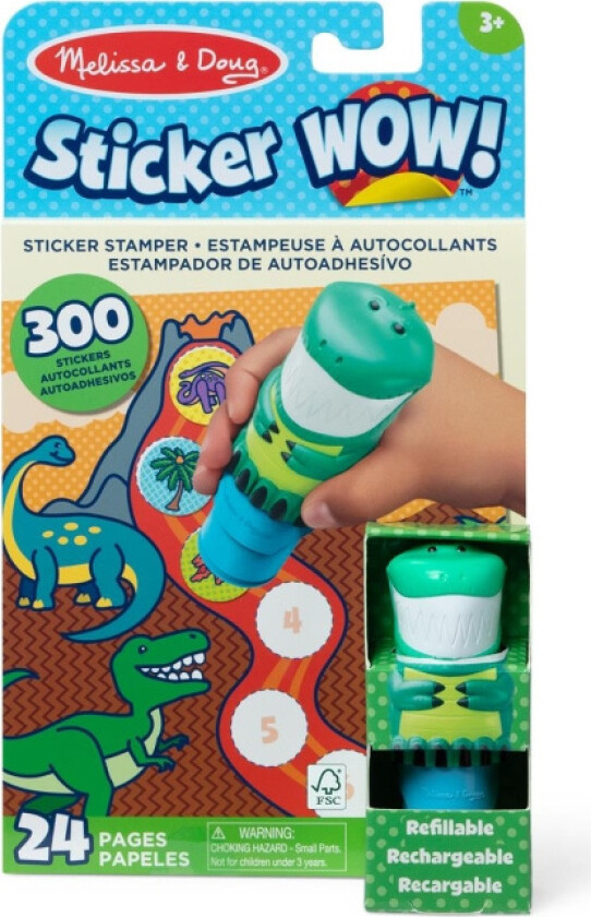 MELISSA & DOUG “klistremerke WOW!“ aktivitetsbok “Dinosaur”