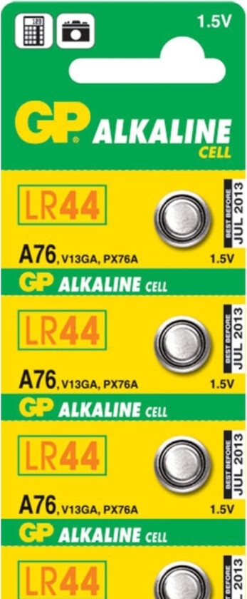 Alkaline Cell A76, Single-use battery, Alkalinsk, 1,5 V, 5 stykker, Rustfritt stål, 5,4 mm
