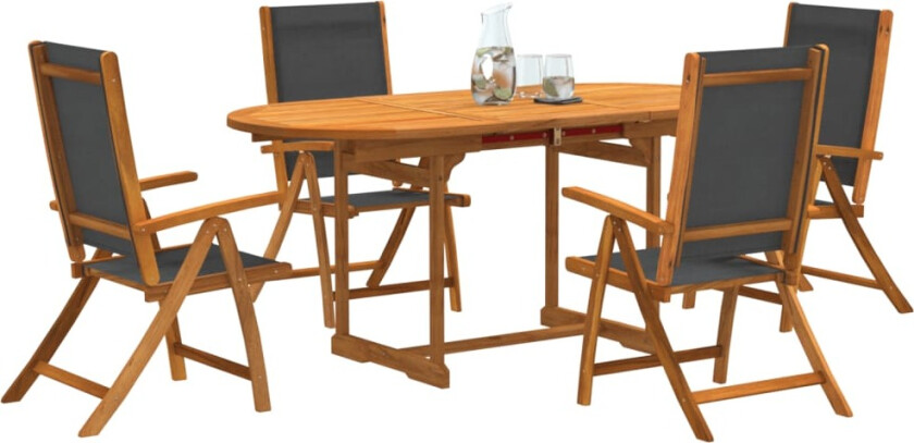 Hagespisegruppe 5 deler heltre akasie og textilene