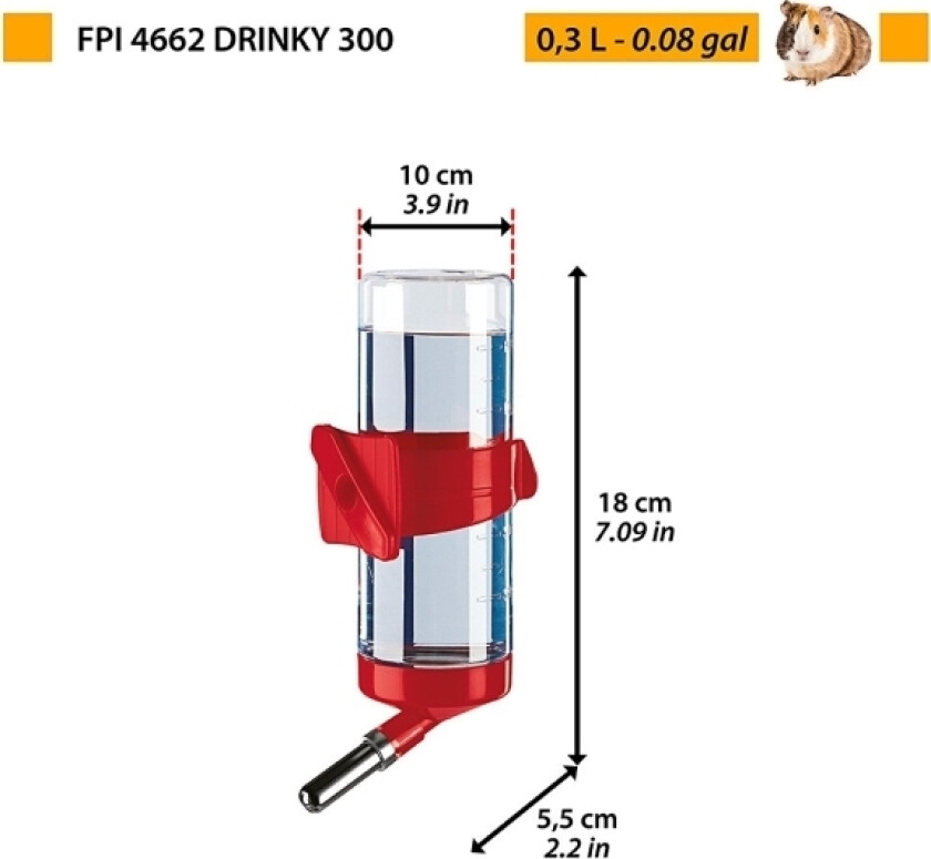 Pet feeding dish Ferplast Fpi 4660 Drinky 75 Black Stainless steel 300 ml