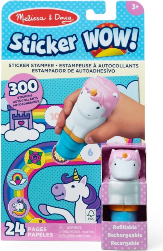 MELISSA & DOUG &ldquo klistremerke WOW!&ldquo aktivitetsbok Enhjørning