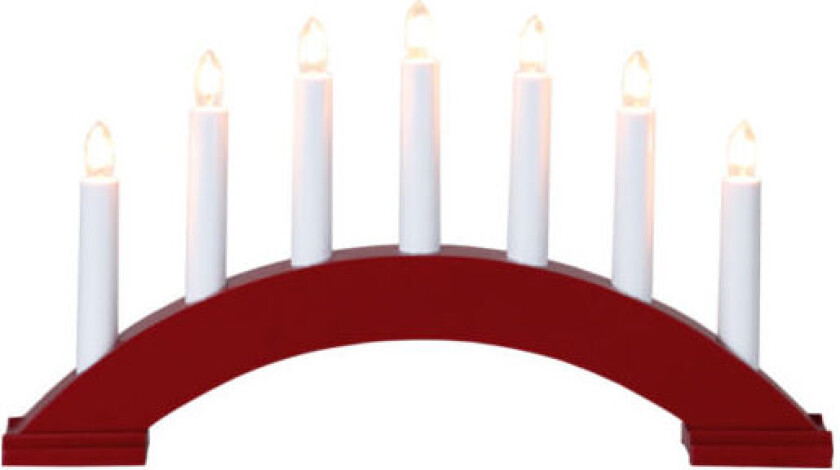 Bilde av Lysestake BEA 7-x, 39xH22cm, rød