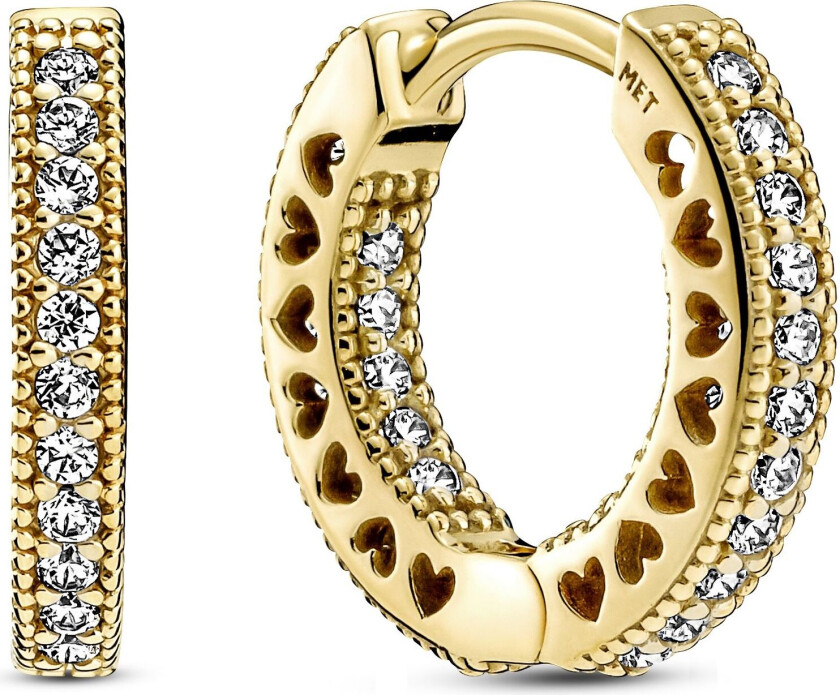 , Øreringer i forgylt 925 sølv med zirkoner