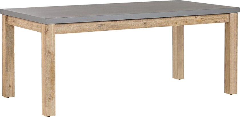 Spisebord til utendørs bruk Grå Betongbordplate Treben Akasie 180 x 90 cm 8-seter Moderne Industriell uteplass