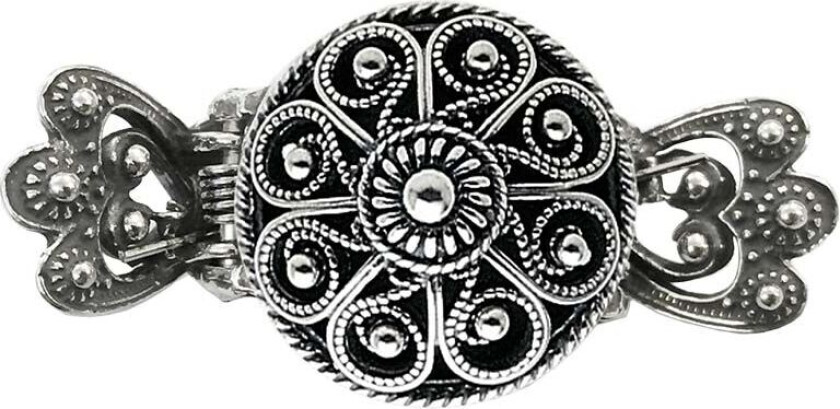 Hårklype Hedda i 830 oksidert sølv, stor størrelse