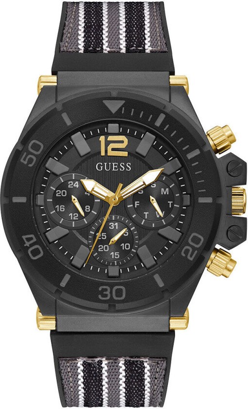Guess Sport, Herreklokke med sort stålkasse og nylon/silikon rem