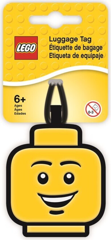 LEGO Classic Bag Tag/Luggage tag ICONIC BOY FACE packed on printed card
