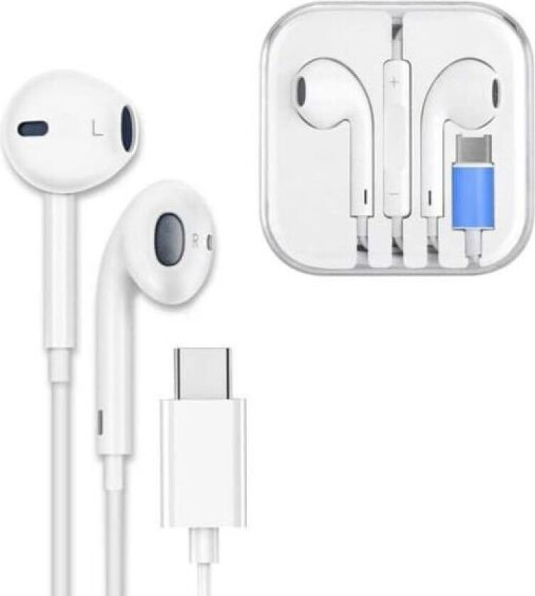 Universal USB-C hodetelefoner med kabel DAC Hvit