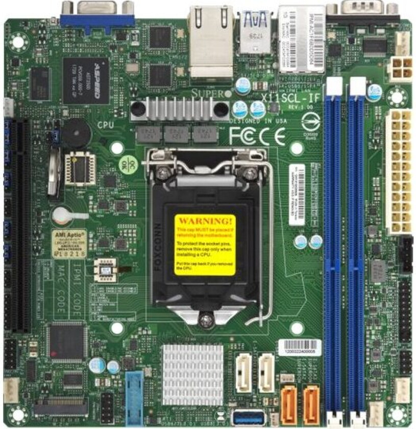 SUPERMICRO X11SCL-IF - Hovedkort - mini-ITX - LGA1151 Socket - C242 Chipset - USB 3.1 Gen 1 - 2 x Gigabit LAN - innbygd grafikk