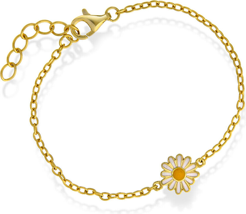 Armbånd til barn i forgylt 925 sølv med blomst