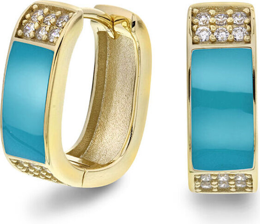 , Emanuella øreringer i 925 forgylt sølv med zirkonia