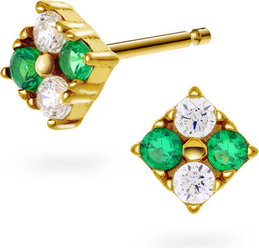 , Øredobber til barn i 925 forgylt sølv med zirkonia