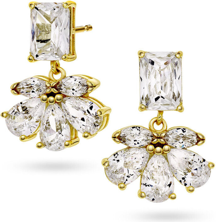 , Øredobber i forgylt sølv med zirkonia