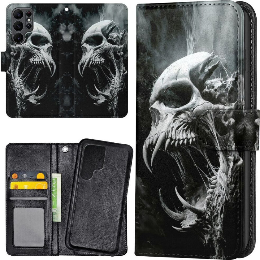 Samsung Galaxy S23 Ultra - Lommebok Deksel Skull