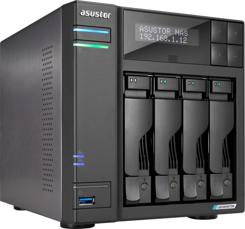 Lockerstor 4 Gen2 AS6704T - NAS-server - 4 brønner - SATA 6Gb/s - RAID RAID 0, 1, 5, 6, 10, JBOD - RAM 4 GB - 2.5 Gigabit Ethernet - iSCSI støtte
