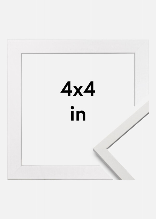 Ramme Edsbyn Akrylglass Hvit 4x4 Inches (10,16x10,16 Cm)