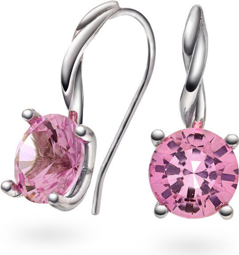 Drops, Øredobber i 585 hvitt gull med syntetisk Spinell