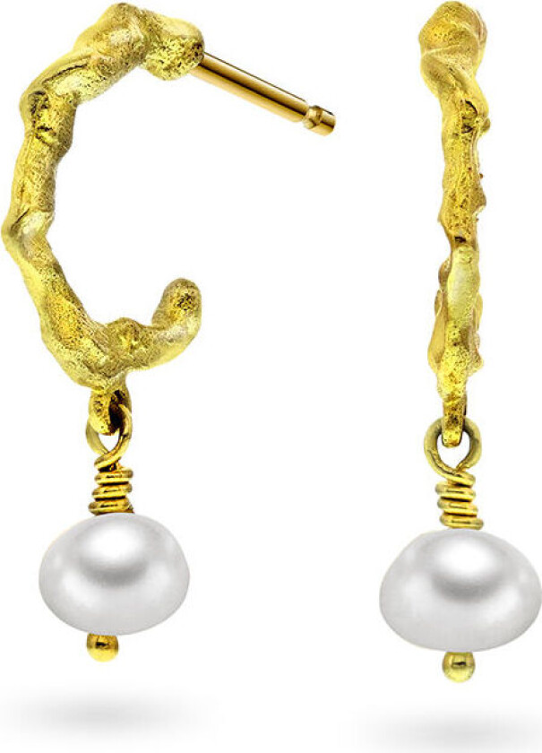 Shapes by Gulldia, Keshi øredobber i forgylt 925 sølv med Keshi perler