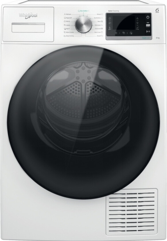 Dryer W6 D84WB EE, 8 kg, A+++, Depth 65,6 cm, Heat pump, Freshcare+
