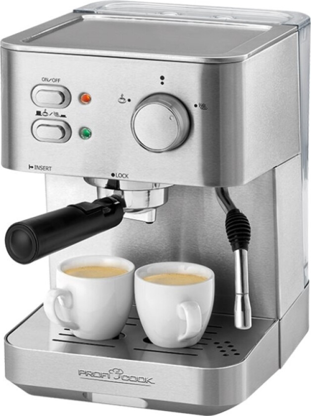 PC-ES 1109, Espressomaskin, 1,5 l, Malt kaffe, 1050 W, Rustfritt stål