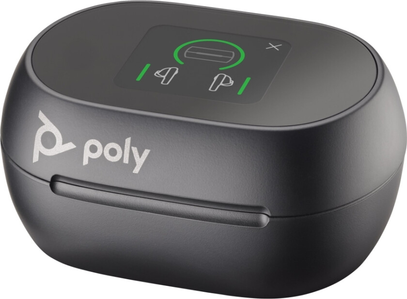 Poly Voyager Free 60+ UC - True wireless-hodetelefoner med mikrofon - i øret - Bluetooth - aktiv støydemping - USB-C via Bluetooth-adapter - karbon s