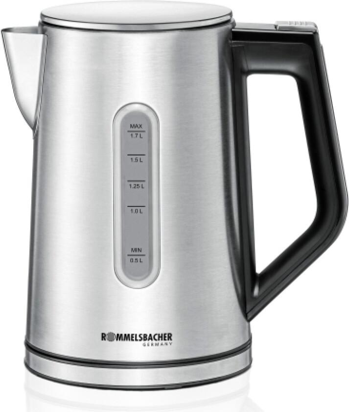 Wasserkocher WK 3000, 1,7 l, 3000 W, Sort, Rustfritt stål, Rustfritt stål, Justerbar termostat, Vannivåindikator