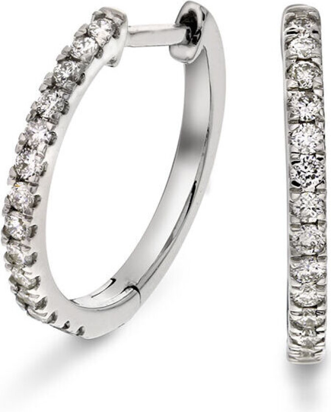 Clara, Øreringer i 375 hvitt gull med diamanter 0,25 ct