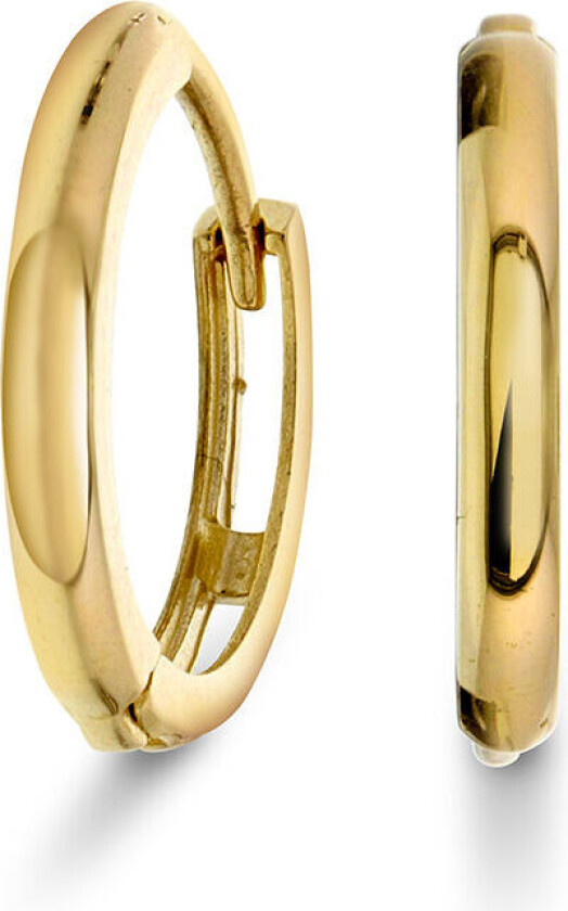 Bilde av , Øreringer i 585 gult gull som er 13,5 mm i diameter