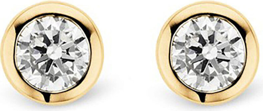 , Studs i forgylt 925 sølv med zirkonia