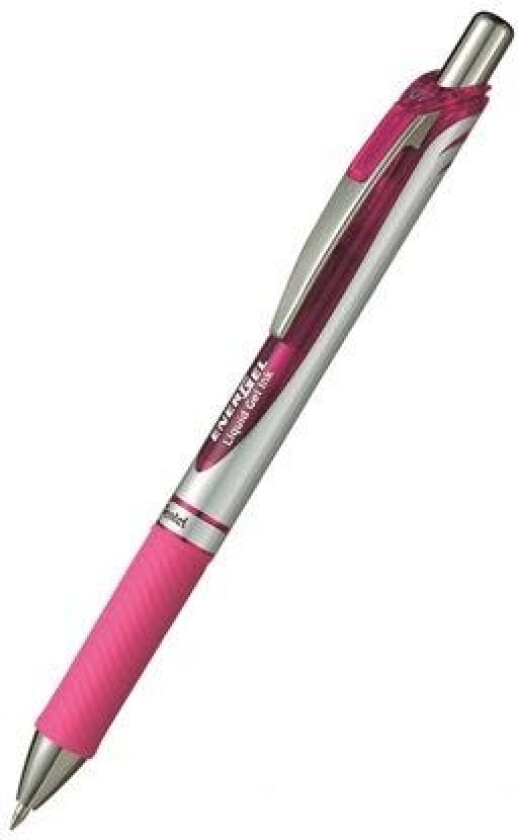 EnerGel Xm, Retractable gel pen, Rosa, Rosa, Sølv, Plastikk, Gummi, Rund, 0,35 mm