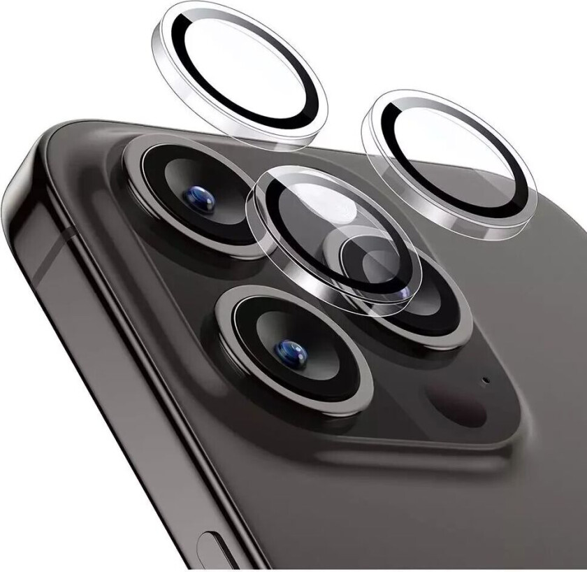 iPhone 15 Pro / 15 Pro Max Beskyttelsesglass til Kameralinser - Gjennomsiktig / svart