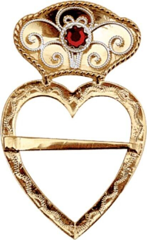 Sølje Fana i 830 forgylt sølv med rød sten