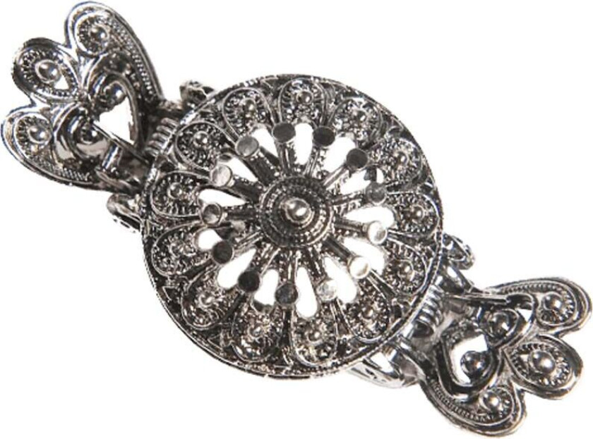 Hårklype Oda i 830 oksidert sølv, liten størrelse