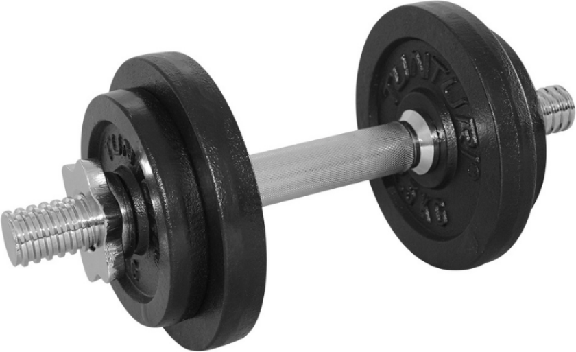 Kurzhantelset 10kg, justerbar dumbbell, Svart, Krom, Støpejern, Stål, 10 kg, 1,25 kg, 16 cm