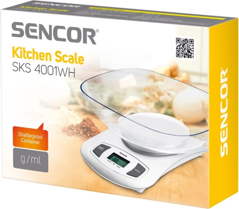 Kjøkkenvekt Sencor SKS 4001WH Hvit 5 kg 2 L