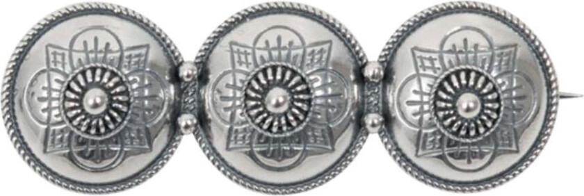 Olinenål i 830 oksidert sølv med kruser